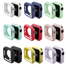 Резиновый чехол для Apple Watch Series 4 3 2 1 защитный чехол для iWatch силиконовый 40 мм 44 мм 38 мм 42 мм бампер