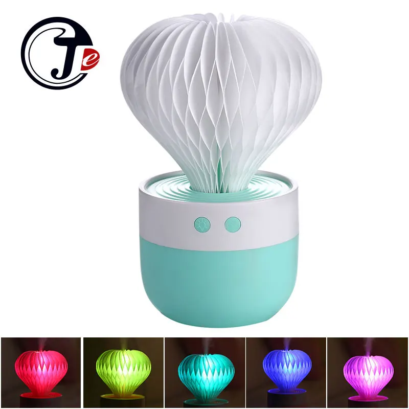 

150ML Cactus Aromatherapy Diffusers Essential Oil Diffuser for Car Home Ultrasonic Humidificador Air Humidifier with Night Lamp