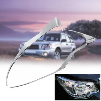 

Bright Silver ABS Plating Chrome Front Headlight Lamp Eyebrow Eyelid Cover Trim For XV 2012-2018 45x4.5cm Waterproof No Fade
