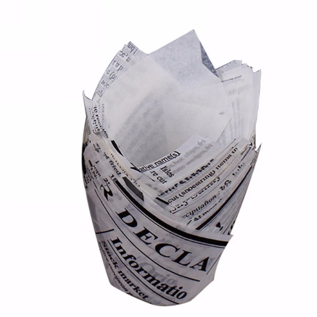 JX-LCLYL 50Pcs DIY Tulips Cupcake Liners Paper Cake Baking Cup Muffin Cases Weeding Party