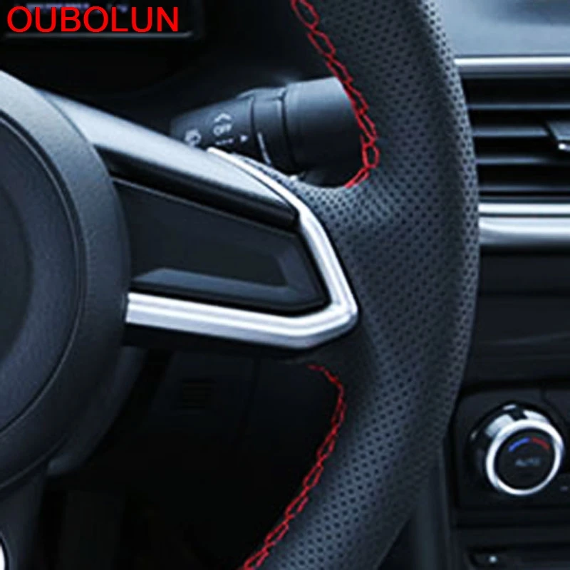 Us 9 57 18 Off Oubolun Steering Wheel For Mazda Cx 3 Cx3 2015 2016 2017 2018 Trim Cover Interior Mouldings Abs Products Accessory Car Styling In