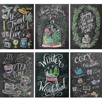 

new arrive diamond embroidery Blackboard drawing Drill Resin Ribbon Mosaic 5D Diy Diamond Painting 3D Cross Stitch Kit sticker