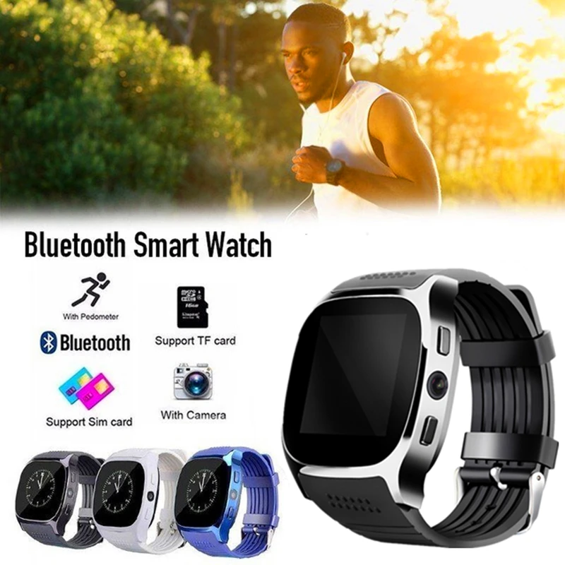 

Bluetooth Smart Watch Men With Camera Call Facebook Whatsapp Support SIM TF Card Smartwatch long standby For Android PK M26 DZ09
