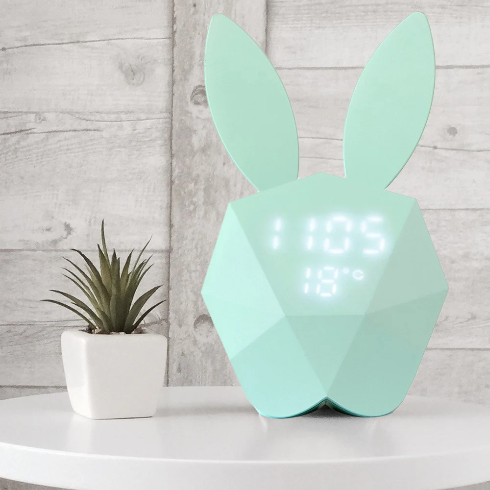 New LED Sound Night Light Thermometer Rechargeable Table Wall Clocks