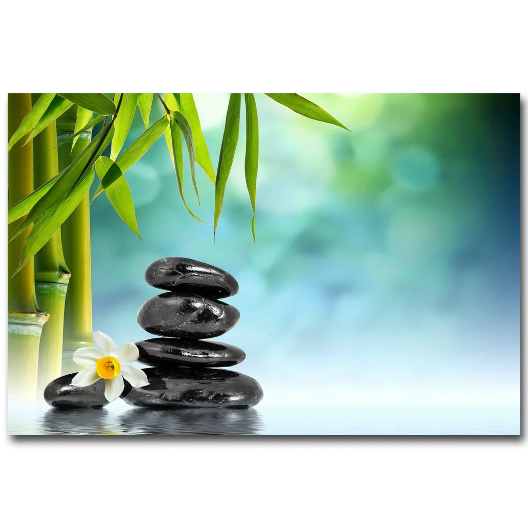 Картина из бамбука ZEN Stone 13x20 24x36 дюймов художественный Шелковый плакат с