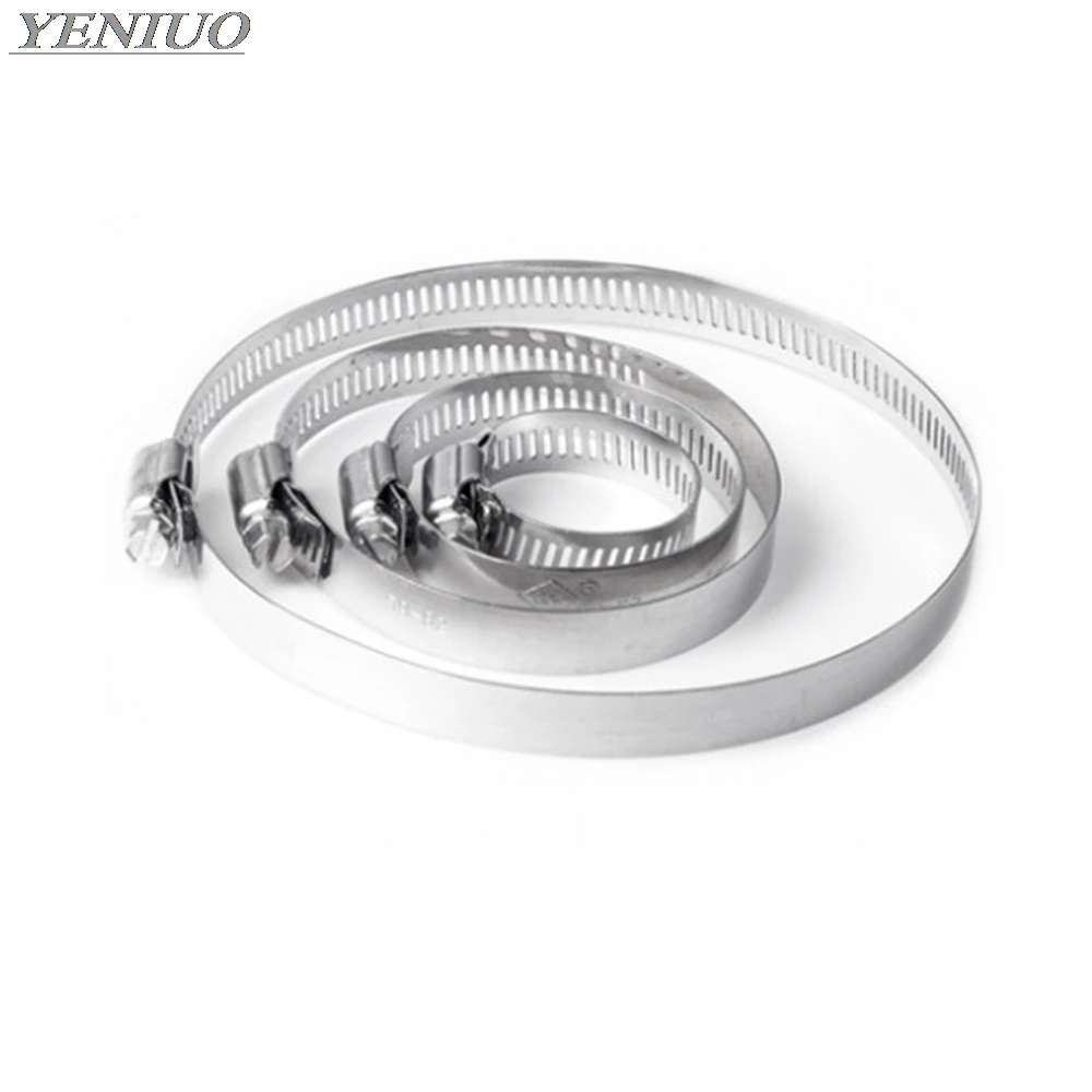 

10pcs High Quality Screw Worm Drive Hose Clamp 304 Stainless Steel Hose Hoop Pipe Clamp Clip