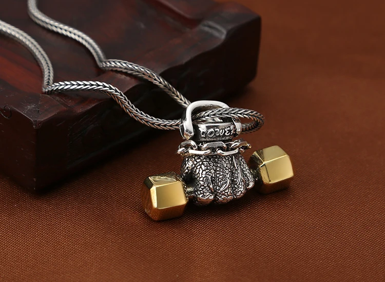 EDC 925 Silver with Brass Knife Beads A Pendant Paracord Outdoor DIY Decorations 925 Silver with Brass Camping Gear EDC Tools