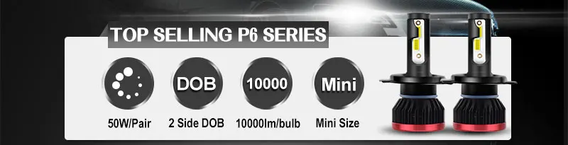 2 шт. H7 светодиодный фонарь со встроенным приводом Супер Мини авто лампа DOB 10000лм 50 Вт H4 светодиодный автомобильный фонарь H11 H8 HB3 HB4 противотуманные фары 12 В