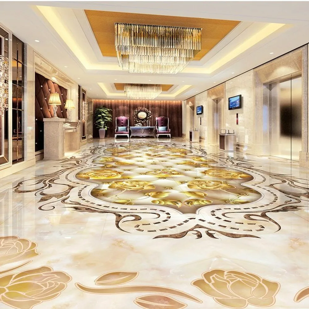 Free Shipping stereo 3D marble stripe parquet floor wallpaper custom
guest room self-adhesive floor mural