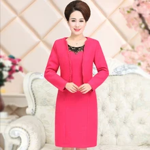 Высокое качество,, модная новинка, Осень-зима, женское свадебное платье матери, комплект, Толстая Женская одежда среднего возраста, большие размеры