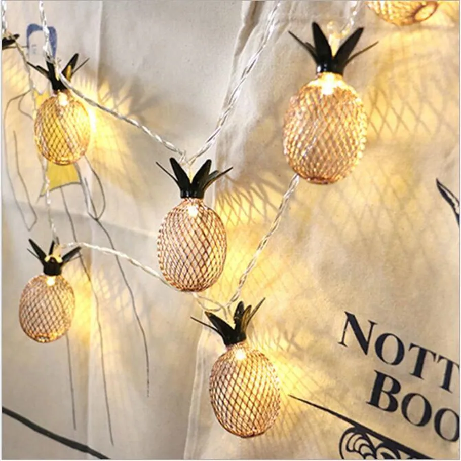 

Factory sales string Lights Vintage Bronze Color Pineapple LED Night Living Room Bedroom Decor LED String Lights for Xmas Party