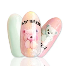 Высококачественные 3d наклейки для украшения ногтей, самоклеющиеся наклейки для ногтей, милые наклейки из мультфильмов, наклейки для ногтей с изображением медведя