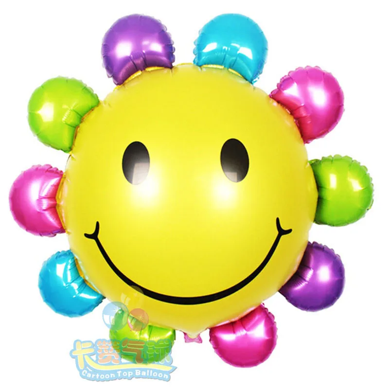 

10pcs/lot smile sunflower balloon aluminum foil balloon birthday party supplies mylar air Balloon Valentine's Day, Wedding Party