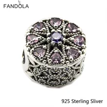 Granos DIY Adapta A Pandora Pulsera 925 Joyería de Plata Esterlina Brillante Medallón, Multicolor CZ Encantos Originales Al Por Mayor