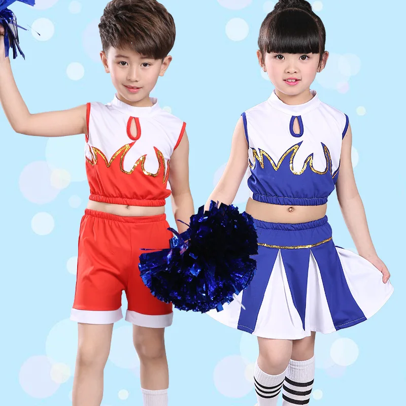 Children Cheerleading Jazz Dance Costumes Boys and Girls Group Performances New Children Gymnastics Suits Dancewear for Kids