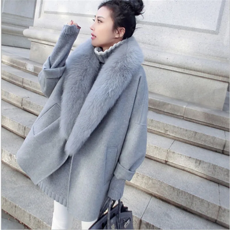 

Winter Warm Overcoat Women With Fur Collar Long coat For Girls