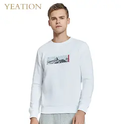 YEATION мужской свитер для Отдыха Slim Pull Homme О-образным вырезом с длинными рукавами свитер