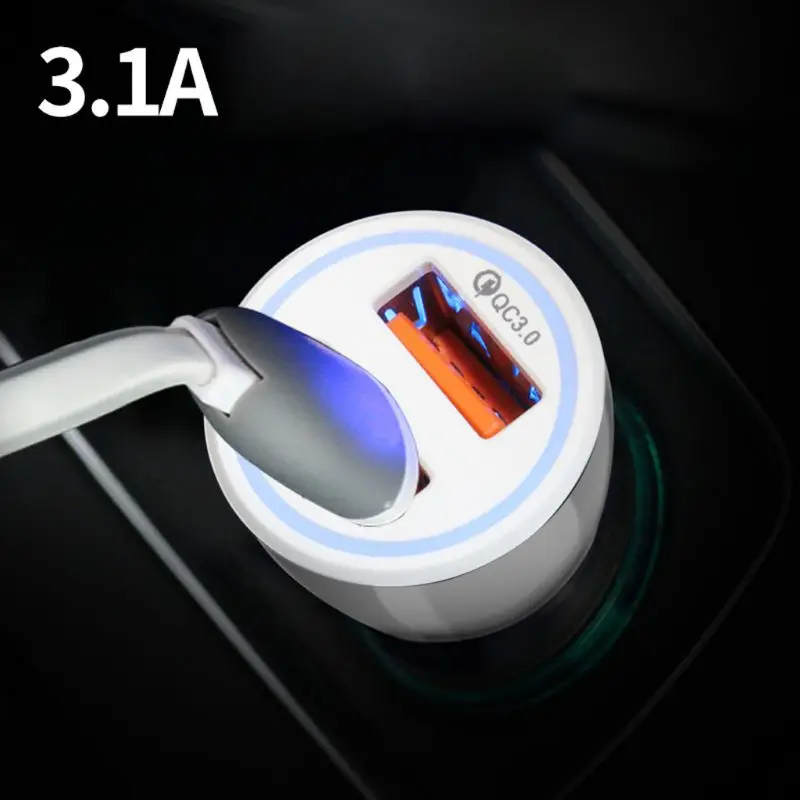 سريع تهمة 3.0 شاحن سيارة ثنائي USB QC 3.0 V 3.1A سريع شاحن آيفون سامسونج Xiaomi الهاتف المحمول اللوحي GPS سريع تهمة 3.0 شاحن سيارة ثنائي USB QC 3.0 V 3.1A سريع شاحن آيفون سامسونج Xiaomi الهاتف المحمول اللوحي GPS