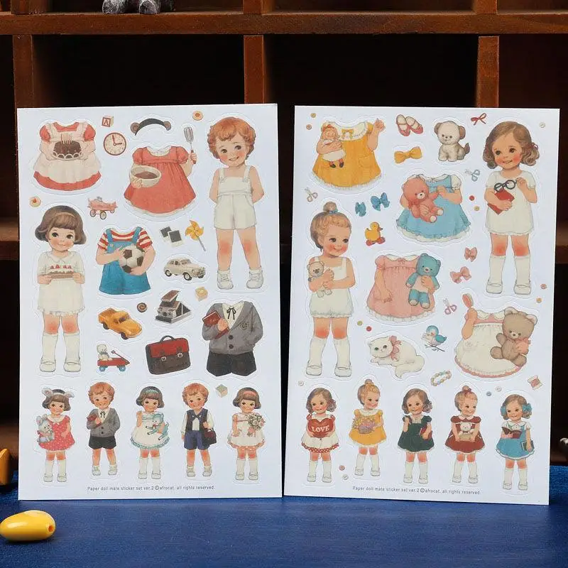 6 листов/лот DIY милые Мультяшные бумажные наклейки Детские сувениры милые кукольные наклейки s для скрапбукинга дневник альбом 527