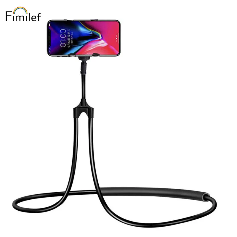 

Fimilef Universal Lazy Bracket 360 Degree Rotation Desk Stand Neck Ring Mobile Phone Clip Holder For IPhone Android On Bed