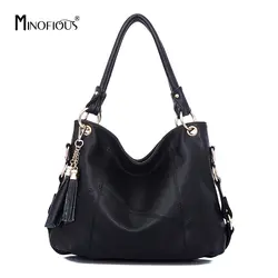 MINOFIOUS женский разделение кожаные сумочки Мода кисточкой сумочка Роскошные сумка дизайнер для женщин элегантный сумки на плечо bolsas