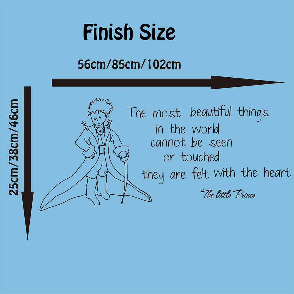 Large Little Prince Inspirational Quote Wall Decal Kids Room School Novel Little Prince Motivational Quote Wall Sticker Bedroom (1)