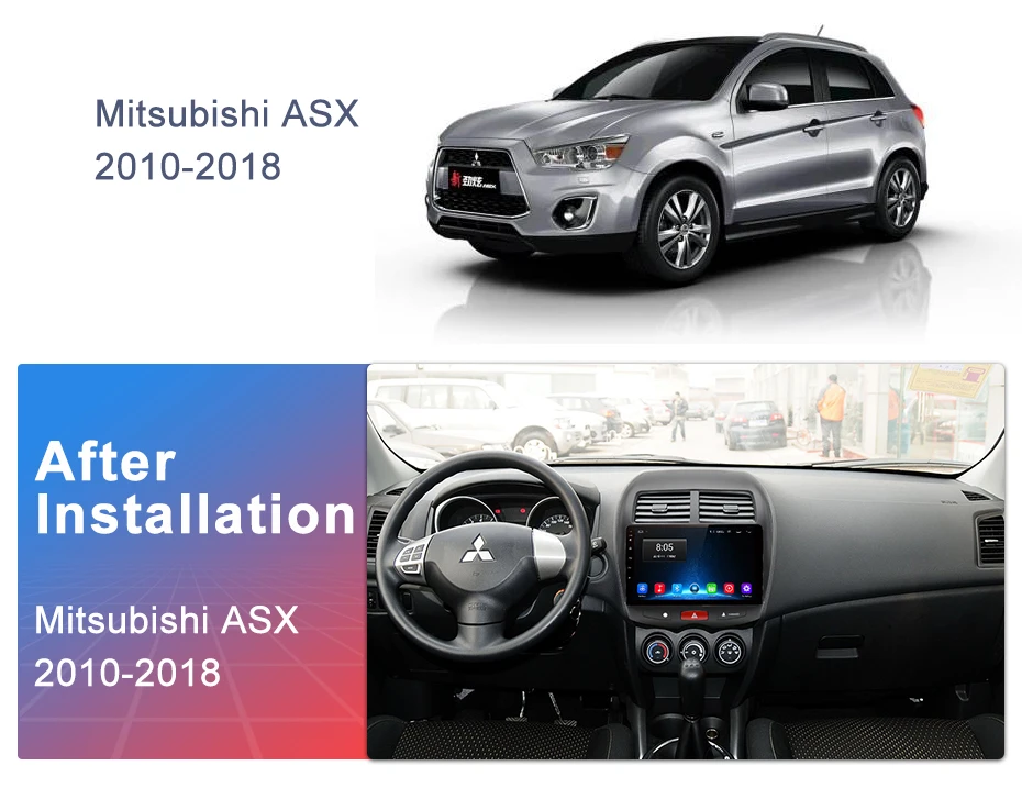 Discount AWESAFE 2 din Android 8.1 Car Radio Multimedia video player gps navigation For Mitsubishi ASX 2010-2018 gps headunit 4g wifi ips 1