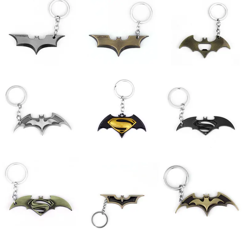 

9 Style The Avengers 3 Batman Logo KeyChains Super Hero Bat Man Metal Keyring Pendant For Men And Women Personalized Accessories