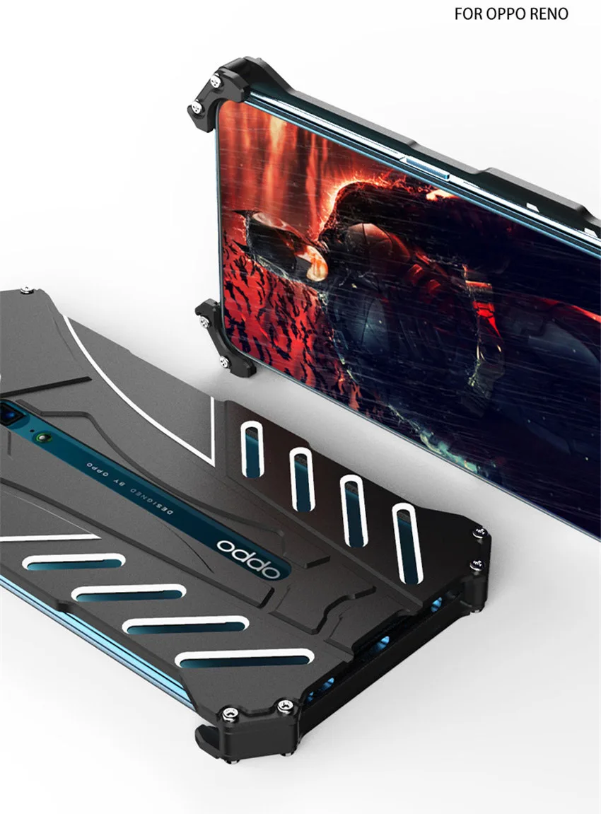 For OPPO Reno Case R-JUST Batman Luxury Aluminium Metal Case For OPPO Reno Phone Cover Coque  (4)