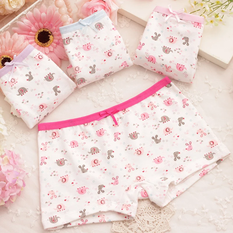

10 pcs/lot 2018 Children's cotton underwear female cartoon printed baby girls underwear boxer briefs panties GU030 girl panties
