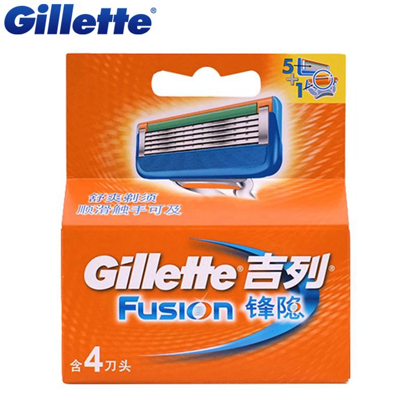 Original Gillette Fusion Shaving Razor Blades For Men Beard Shave Blade 4Pcs Pack