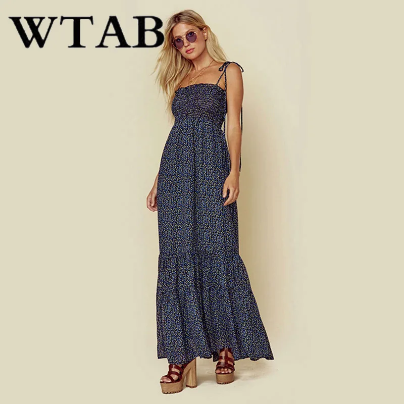 Женское пляжное платье с оборками WTAB vestido 12 видов цветов летнее на завязках в