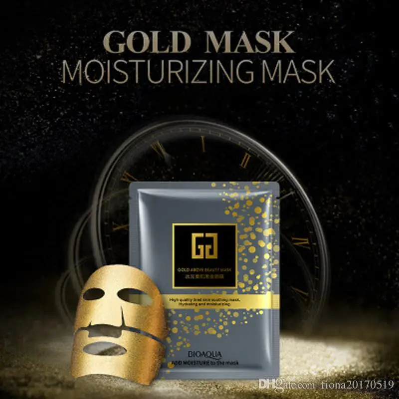 

30pcs BIOAQUA Moisturizing Sheet Mask Gold Facial Mask Oil Control Brighten Face Mask Lot Skin Care