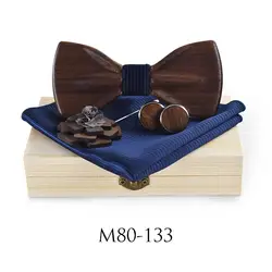 Модные древесины джентльмен платок бульон Needle3D узор галстуки ручной работы бабочка Свадебная вечеринка деревянный галстук