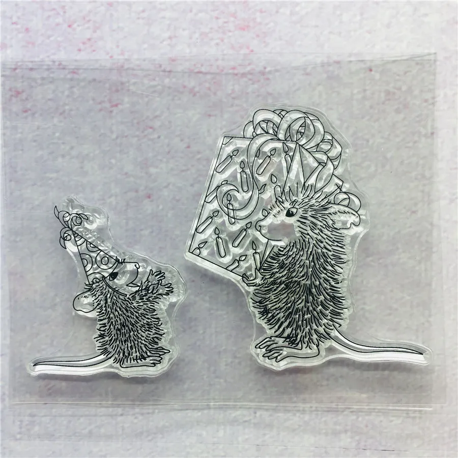 

Cartoon Birthday Mouse Transparent Clear Silicone Stamp DIY Scrapbook Sticker Album Envelope Decoration Ordinary Rubber Stamps
