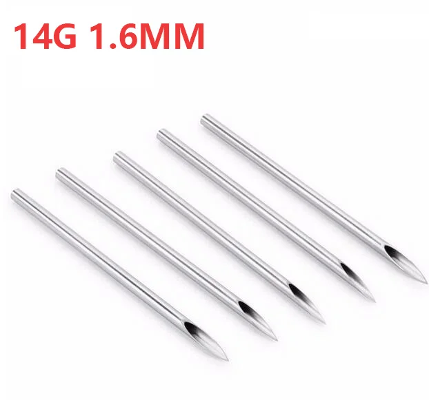 100PC 14G Piercing Needles Sterile Disposable Body For Ear Nose Navel Nipple Free Shipping | Красота и здоровье