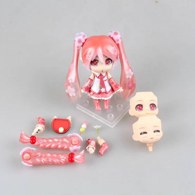 Хацунэ Мику Аниме розовый Nendoroid цветок аниме фигурка ПВХ Новая коллекция Фигурки игрушки коллекция для детей подарок