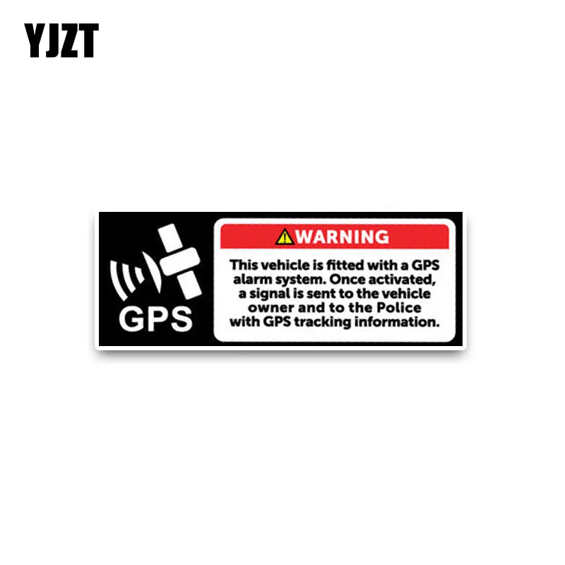 

YJZT 11.5*4.3CM Bold Decals Car Is Fitted With A GPS Alarm System PVC Car Sticker C1-3040