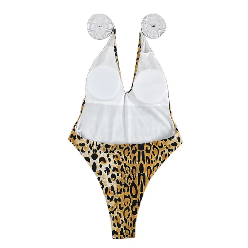 Leopard змея повязку бикини одна деталь купальник с высокой талией mujer пикантные женские спортивные купальники# a
