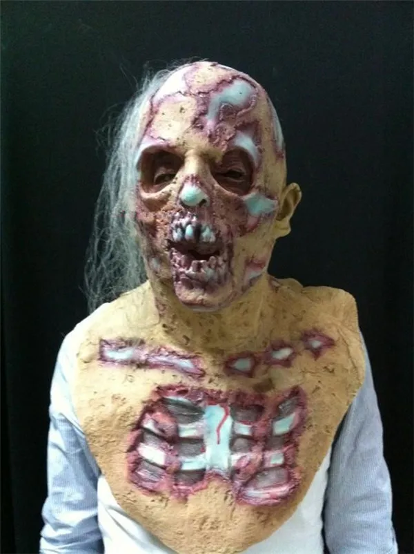 Zombie Mask Soft Rubber Skeleton Ghost Scary Halloween Party Costume Dress up Gifts - 1