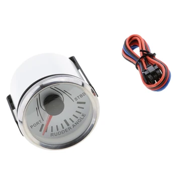 

Marine Rudder Angle Gauge With Mating Sensor 0-190 52mm 900-00074 White Chrome for Canoe Kayak Inflactable Boat Dinghy Access