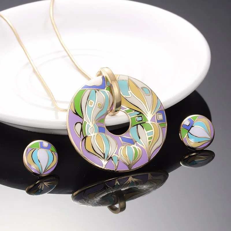 R&X 2016 Newest Fashion Vintage Jewelry Sets Bohemian Necklace Earrings Set Enamel Necklace Earrings R&X 2016 Newest Fashion Vintage Jewelry Sets Bohemian Necklace Earrings Set Enamel Necklace Earrings