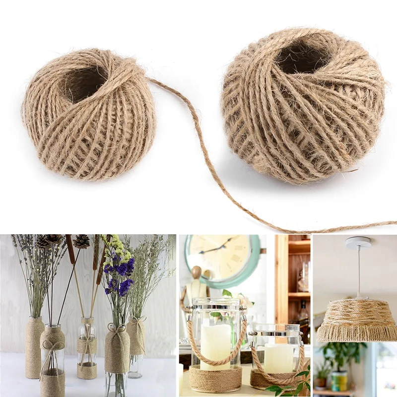 Onderbreking injecteren Gedateerd 30M Natuurlijke Bruin Hennep Touw Diy Tag Label Hang Touw Decoratieve Twine  Jute String Tuinieren Koord Wedding Gift Wrapping draad - AliExpress