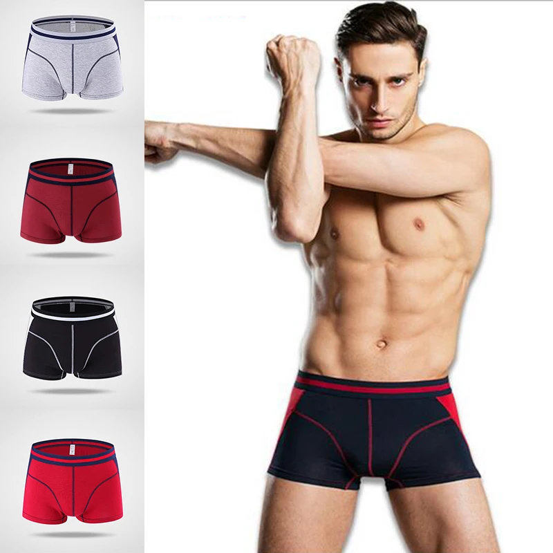 

Men Slim Fit Modal Breathable Cotton Underwear Comfort Patchwork Underpants Male Fashion Short Boxers