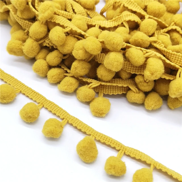 2 yards Pom Pom Lace Trim Ball Ribbon MINI Pearl Pompom Fringe Ribbon Sewing Lace Kintted Fabric Handmade DIY Craft Accessories 5