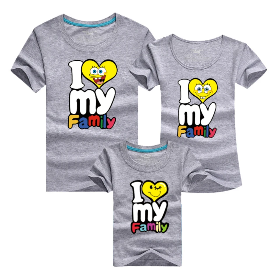 

Family Matching Clothes Cartoon Cartoon Printed T-shirts Mother and Daughter Tops Dad Son Mom Family Look Kids