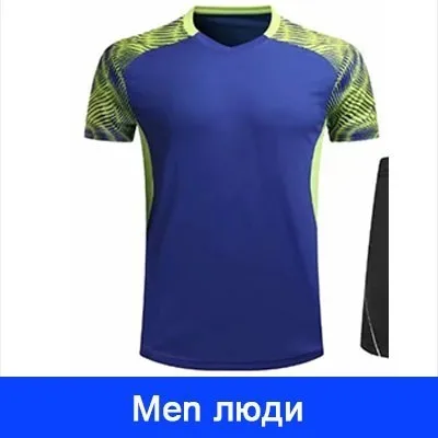 Летняя одежда для тенниса и бадминтона рубашка+ короткий спортивный костюм женский и мужской трикотаж Быстросохнущий дышащий комплект одежды L2048YPC - Цвет: ONLY MEN SHIRT