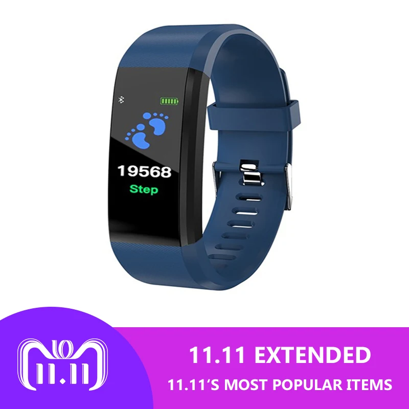 

ID115 PLUS Color Screen Sports Pedometer Bracelet Fitness Watch Running Walking Step Tracker Heart Rate Pedometer Smart Band