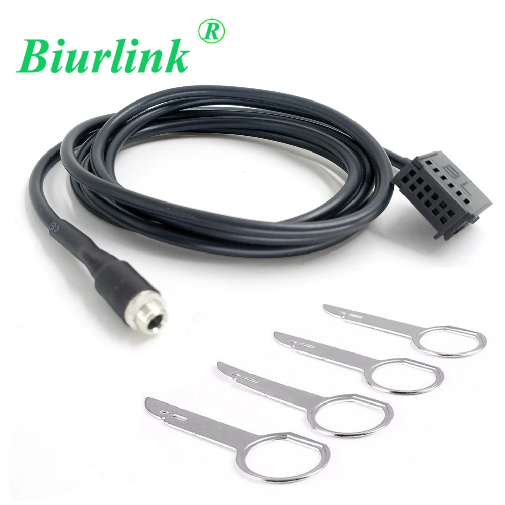 Biurlink Aux In To 3 5 мм MP3 аудио разъем свинцовый кабель для iPhone Ford 6000 CD 12Pin Changer Socket|Кабели