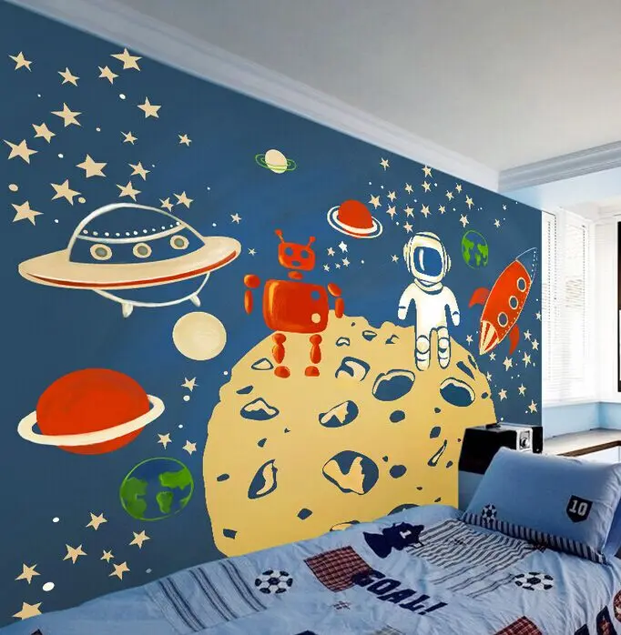 

Large wall murals kindergarten background wall wallpaper children room seamless 3D non-woven wallpaper to space